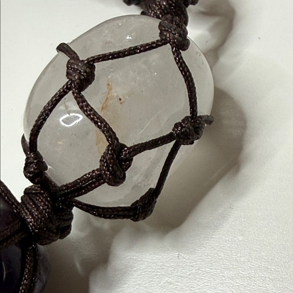 Bohemian Multicolor netted Gemstone Beaded Bracelet big rocks suncatcher - Picture 9 of 12